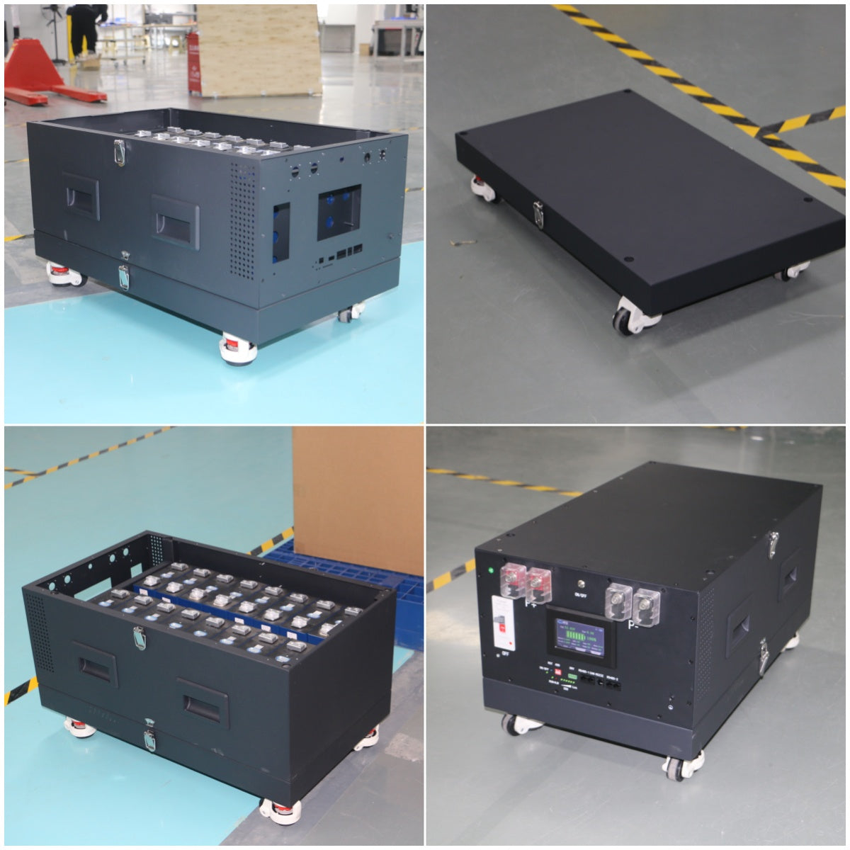 US Stock Lifepo4 Battery Case Bottom Trolley Rolling Base+Wheels Battery Rack Accessories