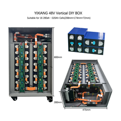 China Vertical Box Customized 16pcs 48V 280Ah 314Ah With JK 200A BMS Diy Kit Lifepo4 Solar Energy Storage Battery