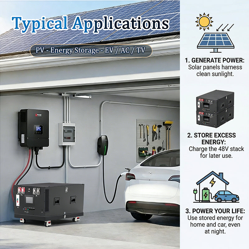 US Stock YIXIANG Y1 16KWH LiFePO4 Battery Box With YX 200A BMS WIFI function  (US Stock shipping time: 3~7 Days)
