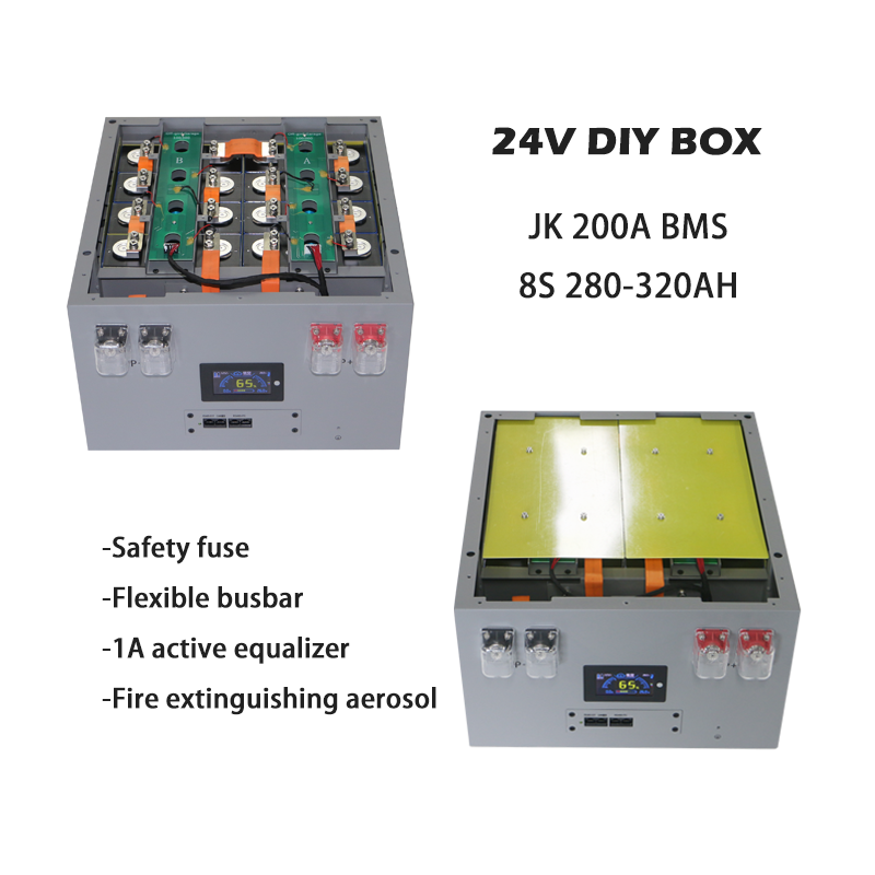 China 24v 8s 280Ah 306Ah 314Ah Lifepo4 Battery Assembly Diy Box Kit with JK 200A BMS for Home Energy Storage