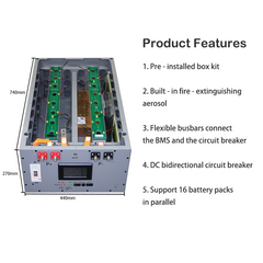 YIXIANG Pre-sale US Stock V2 Gray V19 BMS With Latest Screen 15kwh Lifepo4 Battery Box Stackable DIY Case(US warehouse, shipping time 3-7 days）