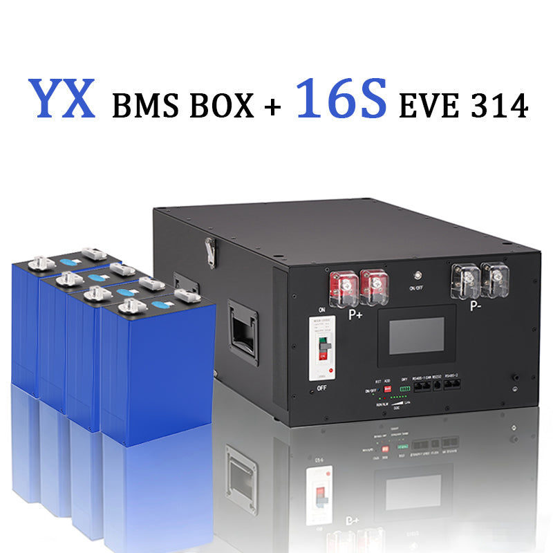 YIXIANG WIFI BMS Stacked Battery Box Kit With YX 200A BMS (US Stock shipping time: 3~7 Days)+16PCS EVE 314 MB31 Brand New Grade A Lifepo4 Battery Cell(US Stock shipping time:  3~7 Days)