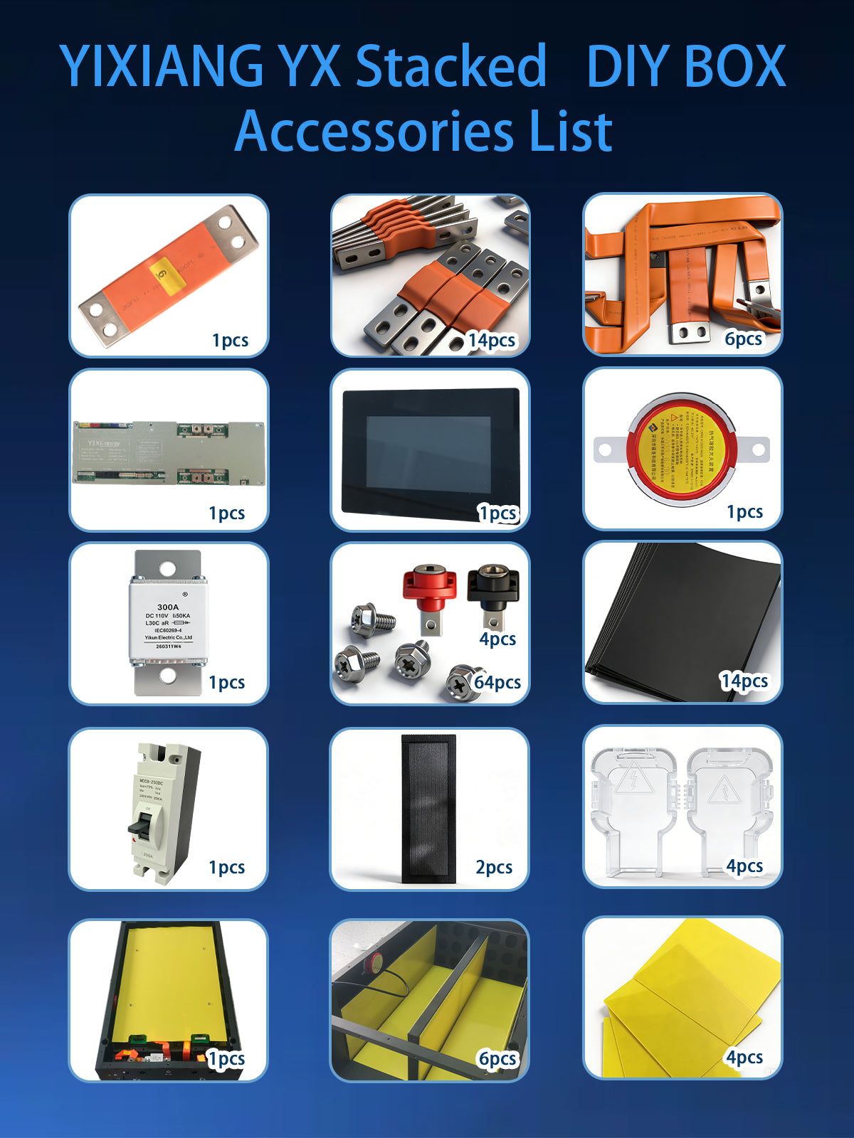 US Stock YIXIANG Y1 16KWH LiFePO4 Battery Box With YX 200A BMS WIFI function  (US Stock shipping time: 3~7 Days)