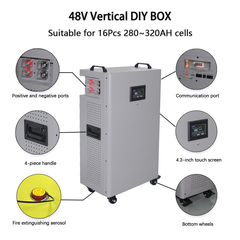 Pre-sale YIXIANG Pre-assembled Vertical 15kw DIY Lithium Battery Box Kit(US Stock Estimated shipping time: Aug 28th)+16PCS EVE 314AH Brand New Grade A Lifepo4 Battery Cell(China Stock)