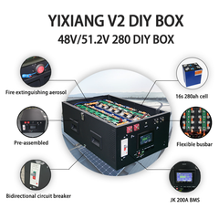 YIXIANG EU STOCK 48V LiFePO4 Battery Case JK 200A V19 BMS 16S 15kwh DIY Kit Battery Box
