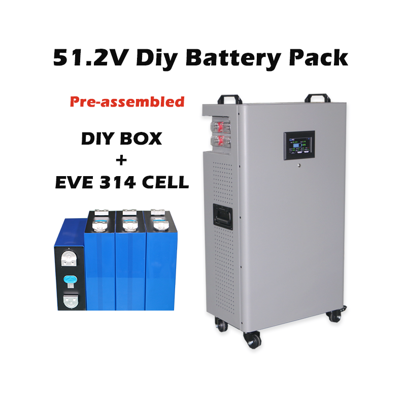 Pre-sale YIXIANG Pre-assembled Vertical V19 BMS DIY Lithium Battery Box Kit(US Stock Estimated shipping time: Oct 7th)+16PCS EVE 314AH Brand New Grade A Lifepo4 Battery Cell(China Stock)