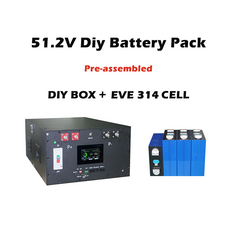 YIXIANG Pre-assembled Stacked V19 BMS DIY Lithium Battery Box Kit(US Stock Estimated shipping time: Oct 20th)+16PCS EVE 314AH Brand New Grade A Lifepo4 Battery Cell(China Stock Shipping time 25~35 days )